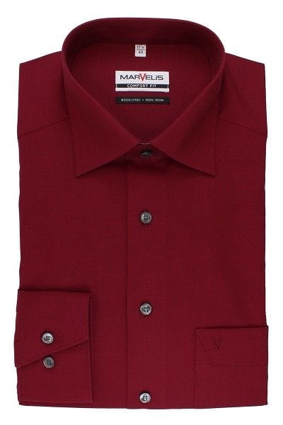 Marvelis Hemd - Comfort Fit - rosenholz, Einfarbig