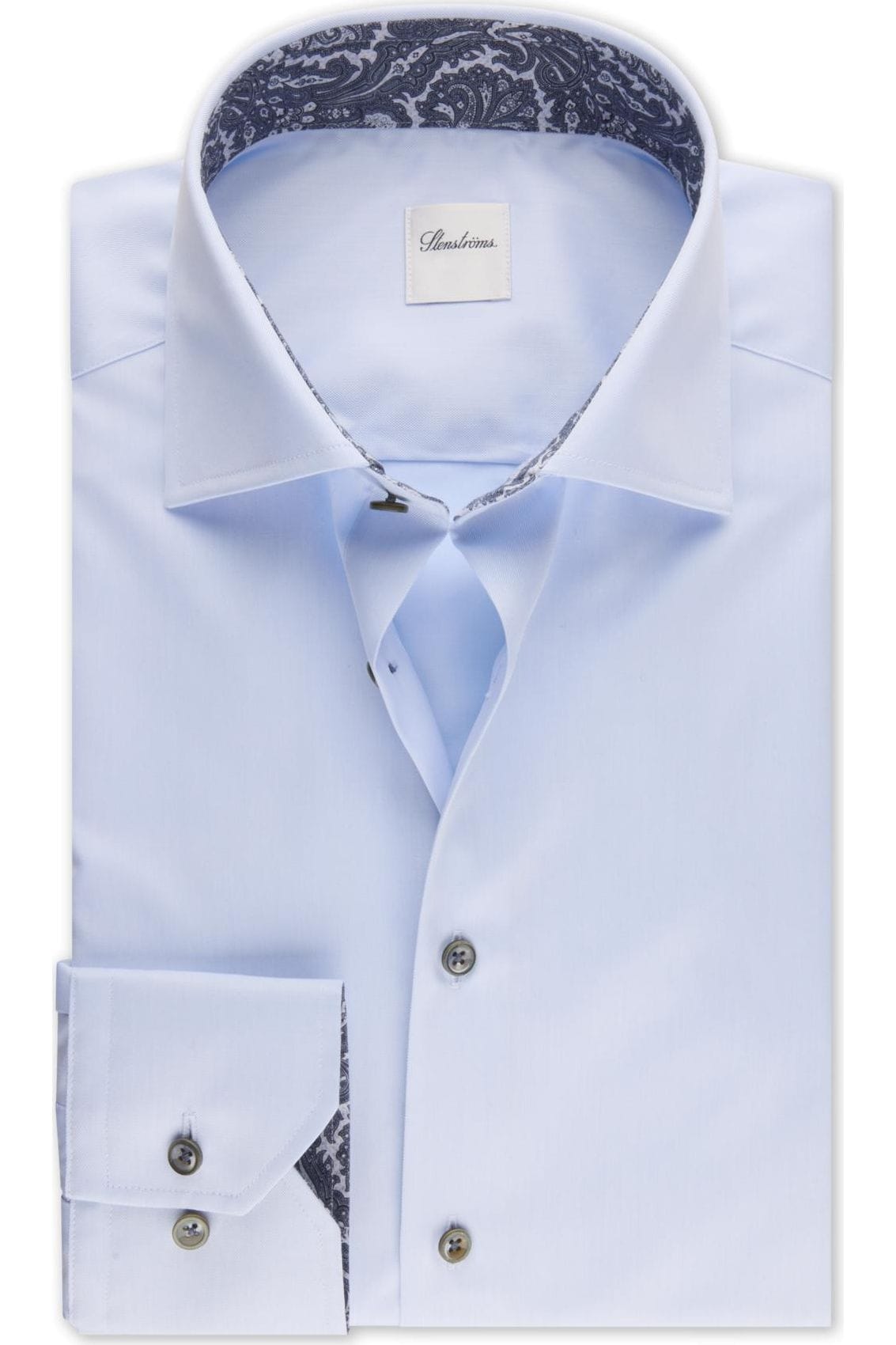 Stenströms Classic Fit Hemd hellblau, Einfarbig 38 - S