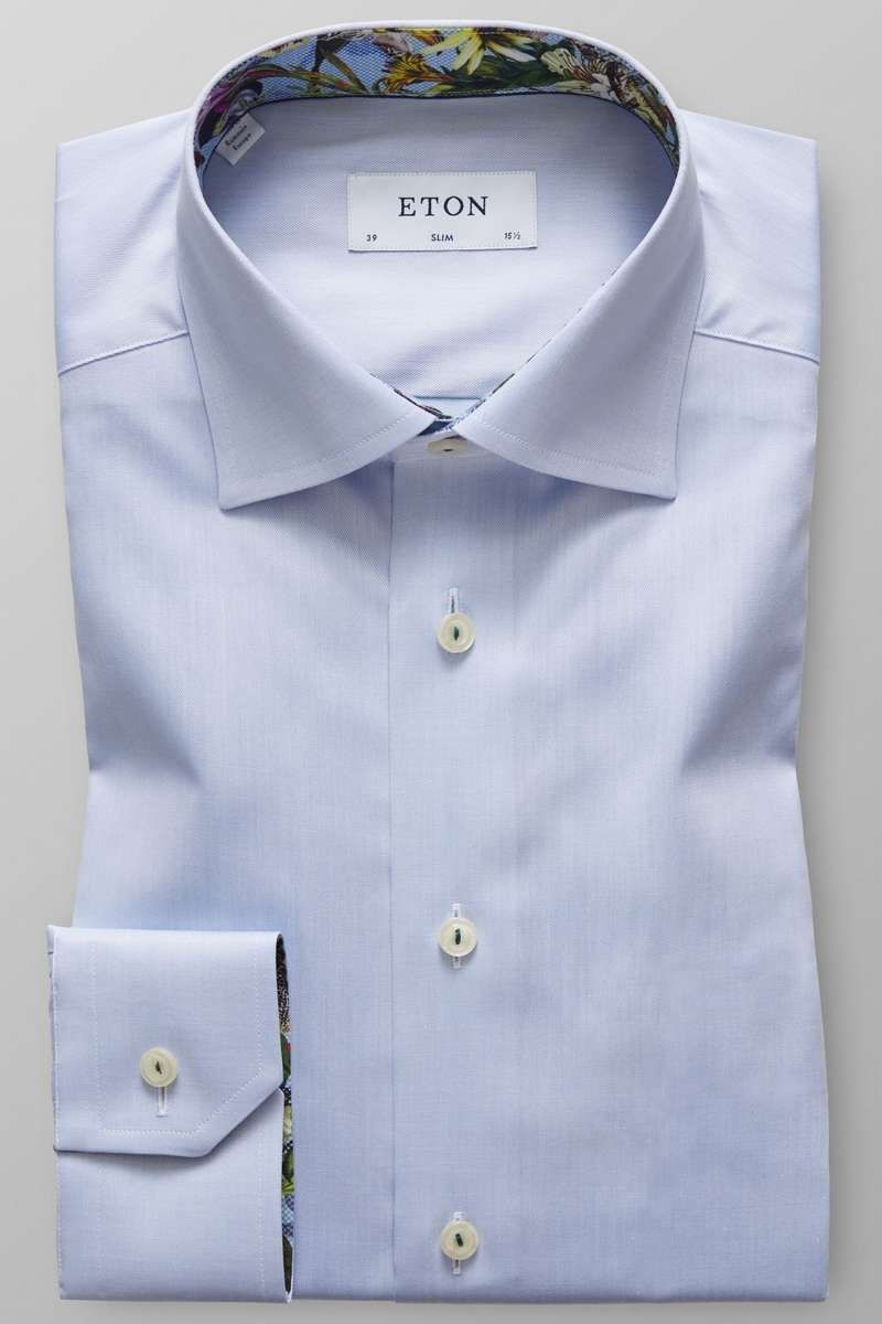 ETON Slim Fit Hemd blau, Einfarbig 40 - M ETON Slim Fit Hemd blau, Einfarbig 40 - M