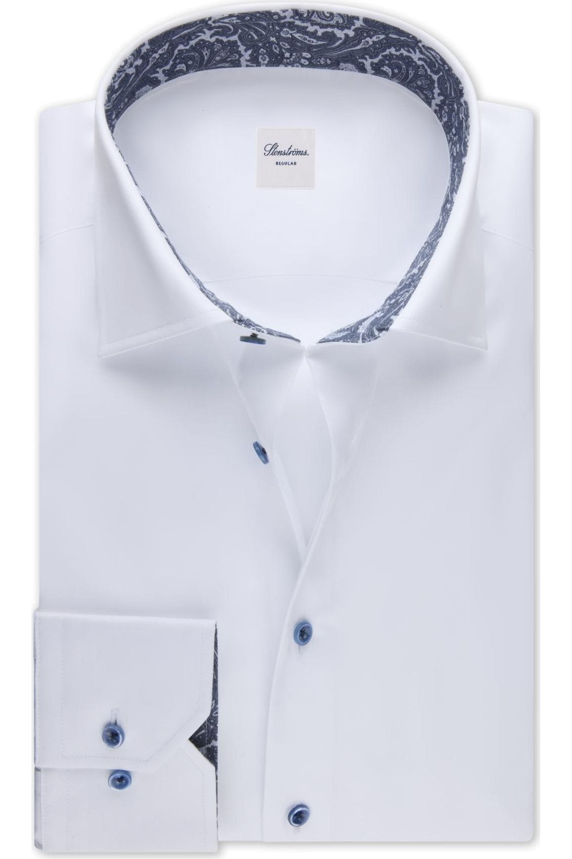 Stenströms Slimline Hemd weiss, Einfarbig 36 - XS