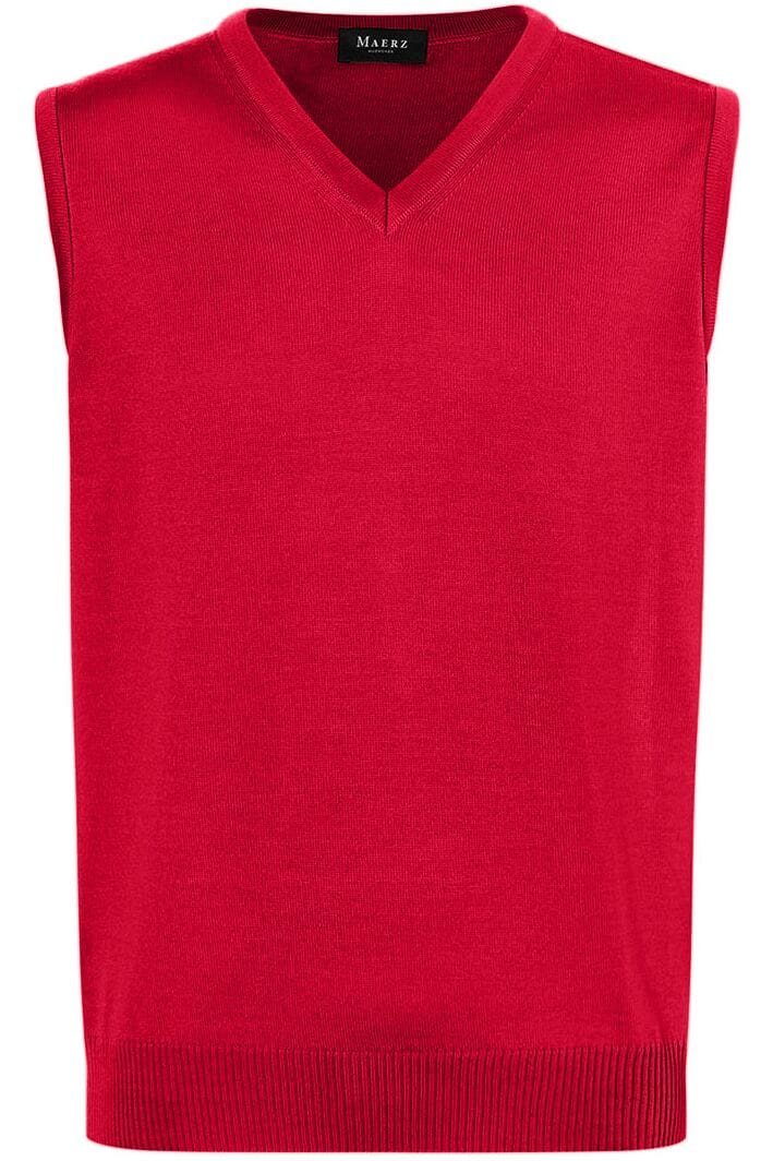 MAERZ Superwash Classic Fit Pullunder Flash Red, Einfarbig 52