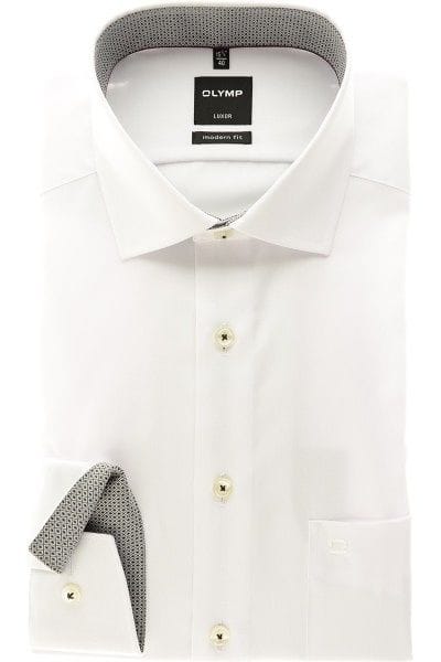 Olymp Hemd - Modern Fit - weiss, Einfarbig