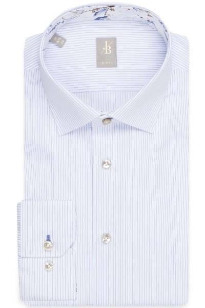 Jacques Britt Slim Fit Hemd blau/weiss, Feinstreifen