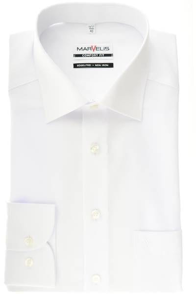 Marvelis Hemd - Comfort Fit - weiss, Einfarbig