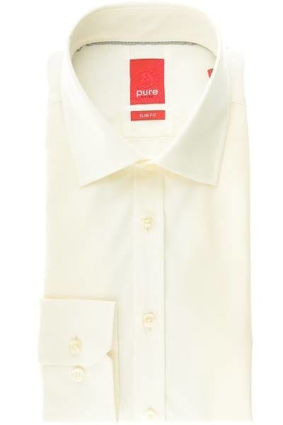 Pure Hemd - Slim Fit - beige, Einfarbig