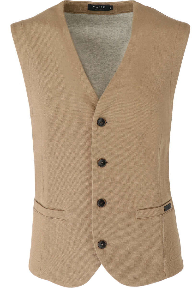 Maerz Modern Fit Weste Knopfleiste beige, einfarbig 50 Maerz Modern Fit Weste Knopfleiste beige, einfarbig 50