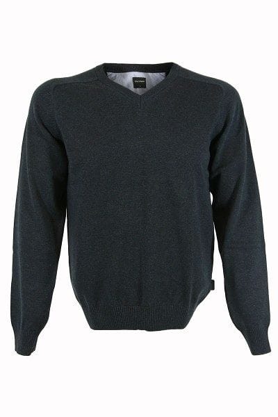 Olymp Strick - V-Ausschnitt Pullover - anthrazit
