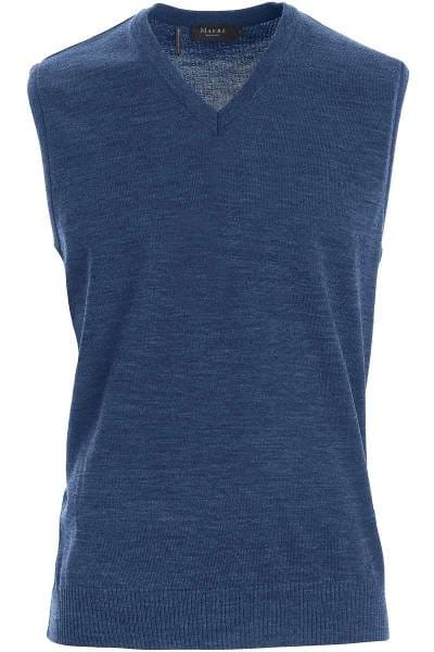 MAERZ Pullunder Classic Fit blau, einfarbig
