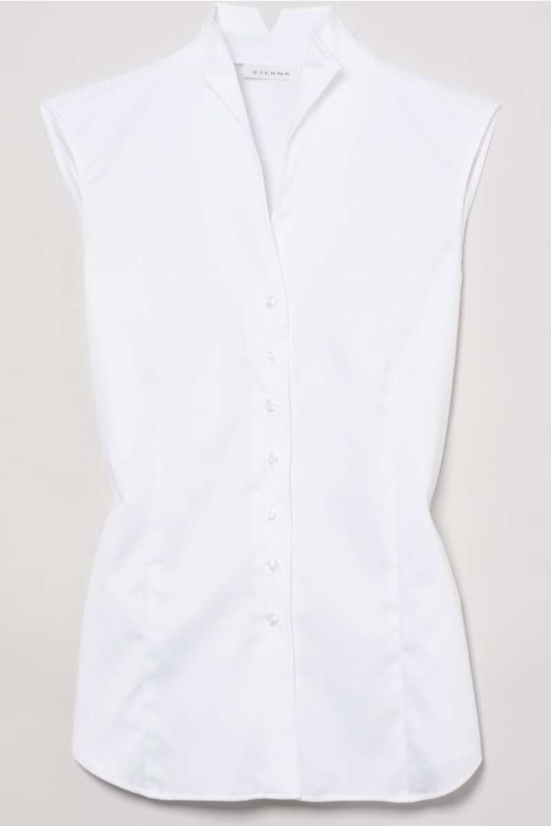ETERNA Modern Classic Bluse weiss, Einfarbig 42