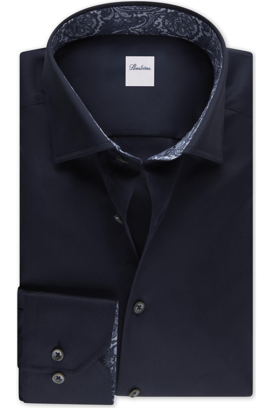 Stenströms Classic Fit Hemd dunkelblau, Einfarbig 38 - S