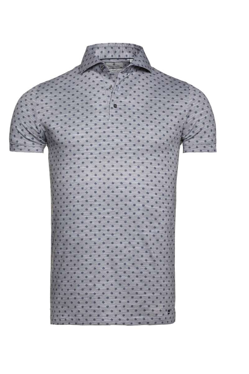 Thomas Maine Tailored Fit polo shirt grey, Patterned