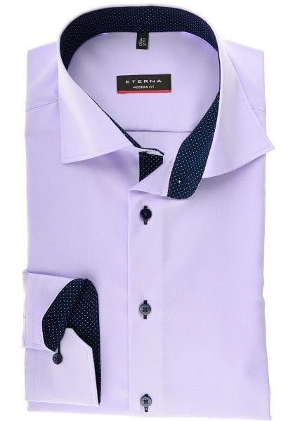 Eterna Hemd - Modern Fit - flieder, Einfarbig