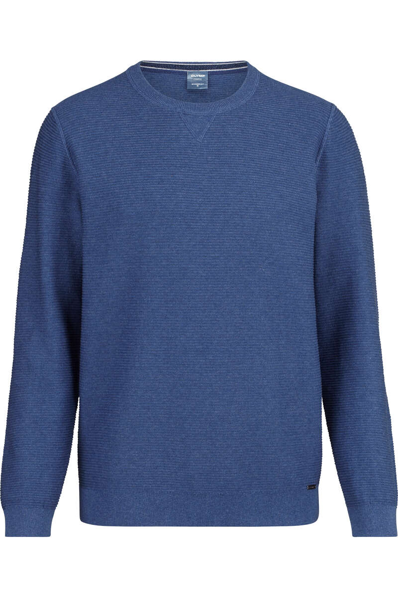 OLYMP Casual Modern Fit Pullover Rundhals blau, strukturiert 3XL OLYMP Casual Modern Fit Pullover Rundhals blau, strukturiert 3XL