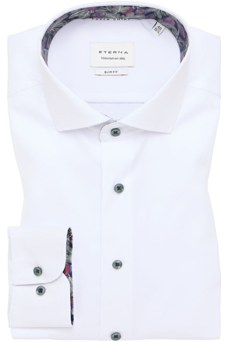 ETERNA Uomo: Camicia Slim Fit Mezza Manica Bianca - Luxury Shirt Taglia 44 - 6