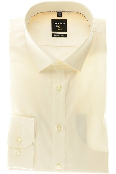 Olymp Hemd - Super Slim No. Six - hellbeige, Einfarbig