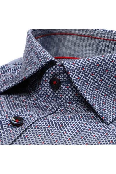 OLYMP No. Six Super Slim Hemd marine/weiss, Gemustert