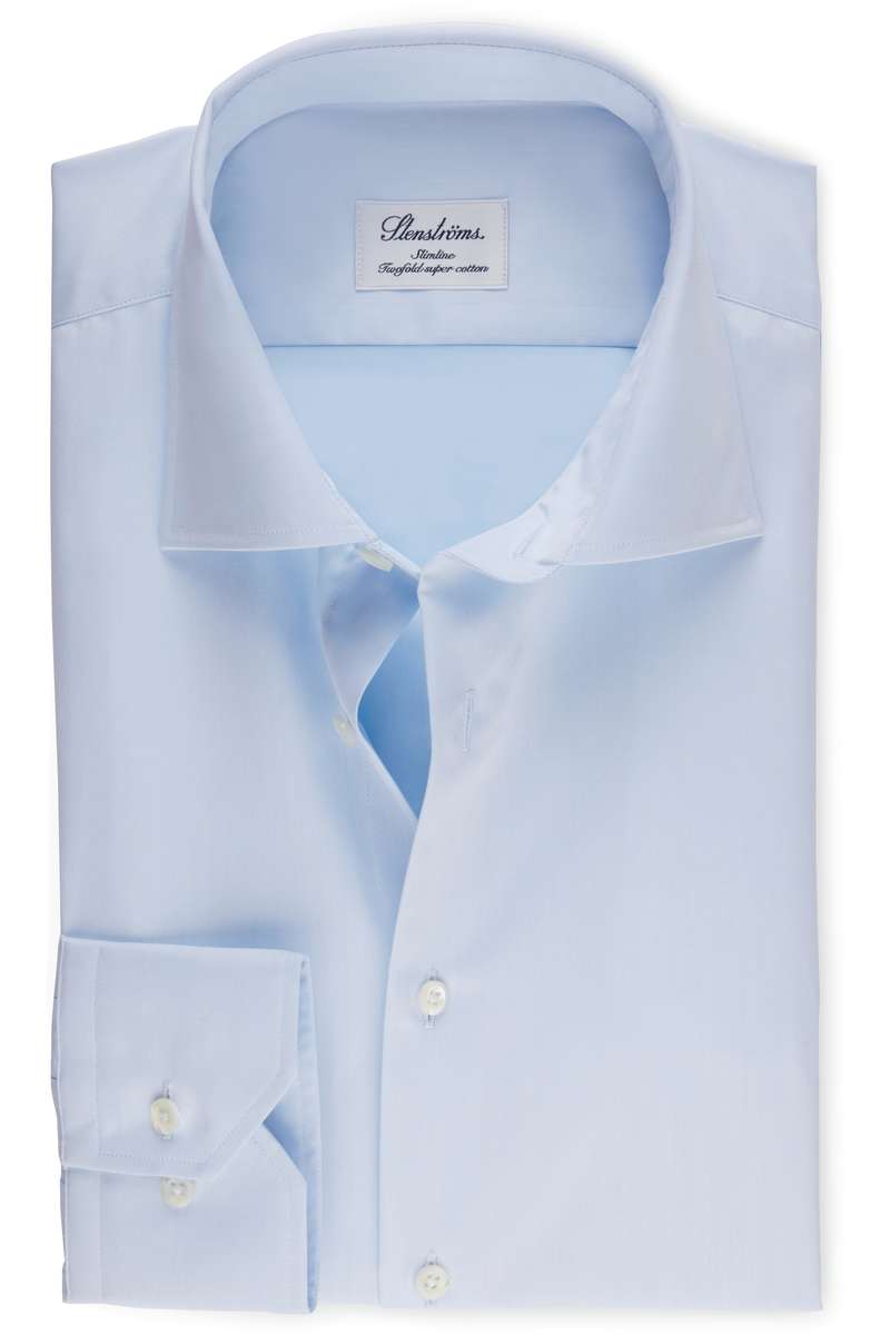 Stenströms Slimline Hemd blau, Einfarbig 38 - S Stenströms Slimline Hemd blau, Einfarbig 38 - S