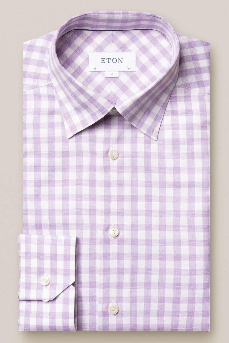 ETON Slim Fit Hemd lila, Kariert 40 - M ETON Slim Fit Hemd lila, Kariert 40 - M