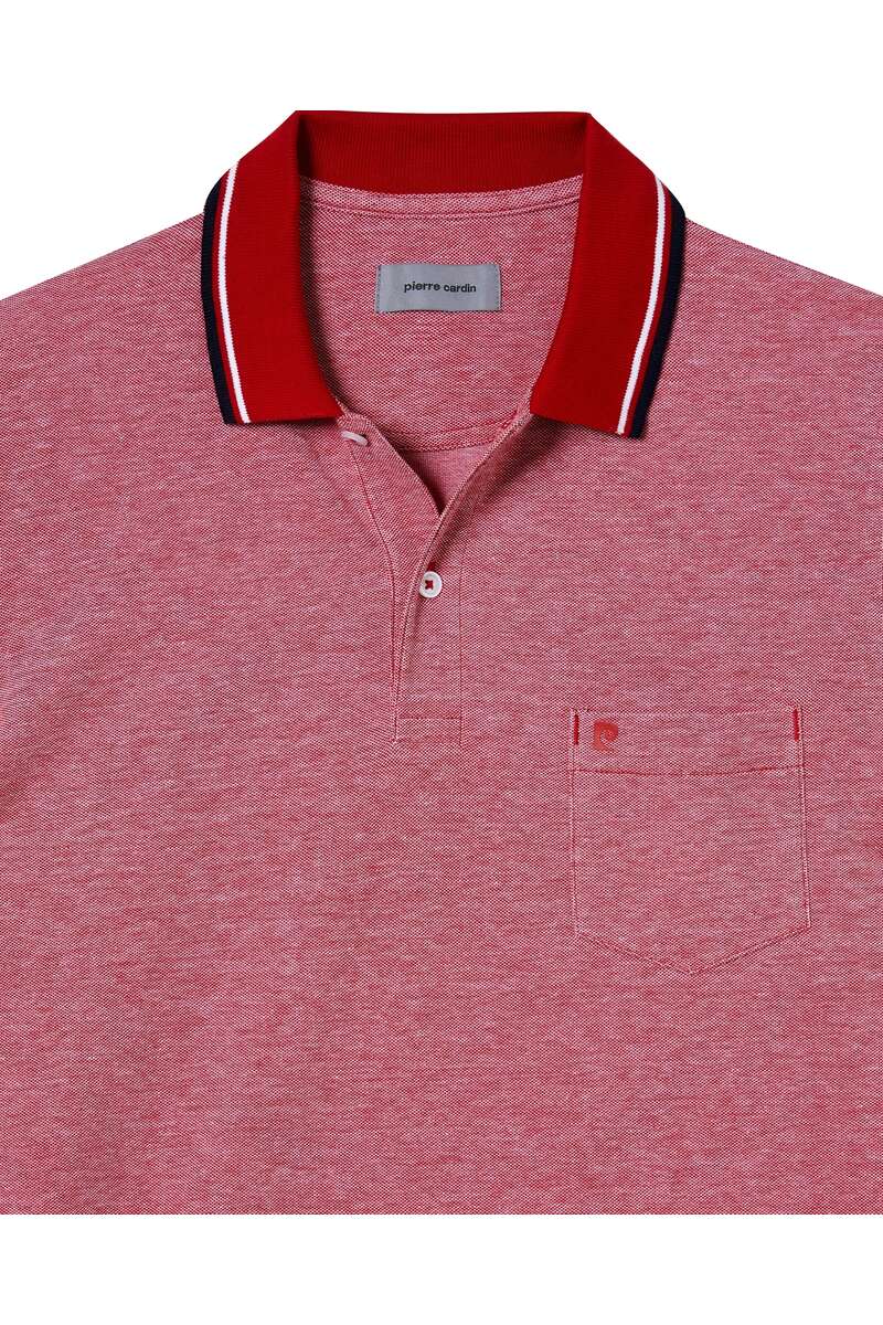 Pierre Cardin Tailored Fit Polo shirt rood, Effen