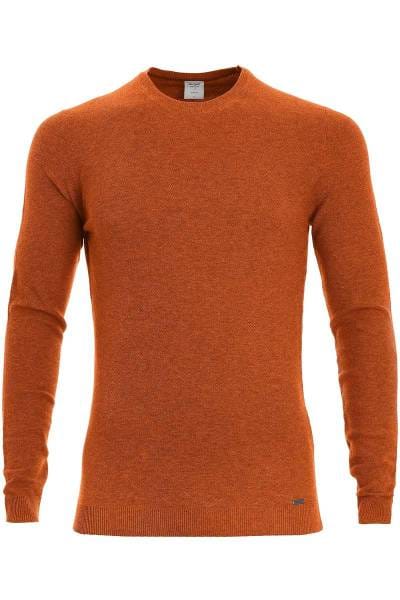 OLYMP Level Five Strickpullover Rundhals camel, einfarbig