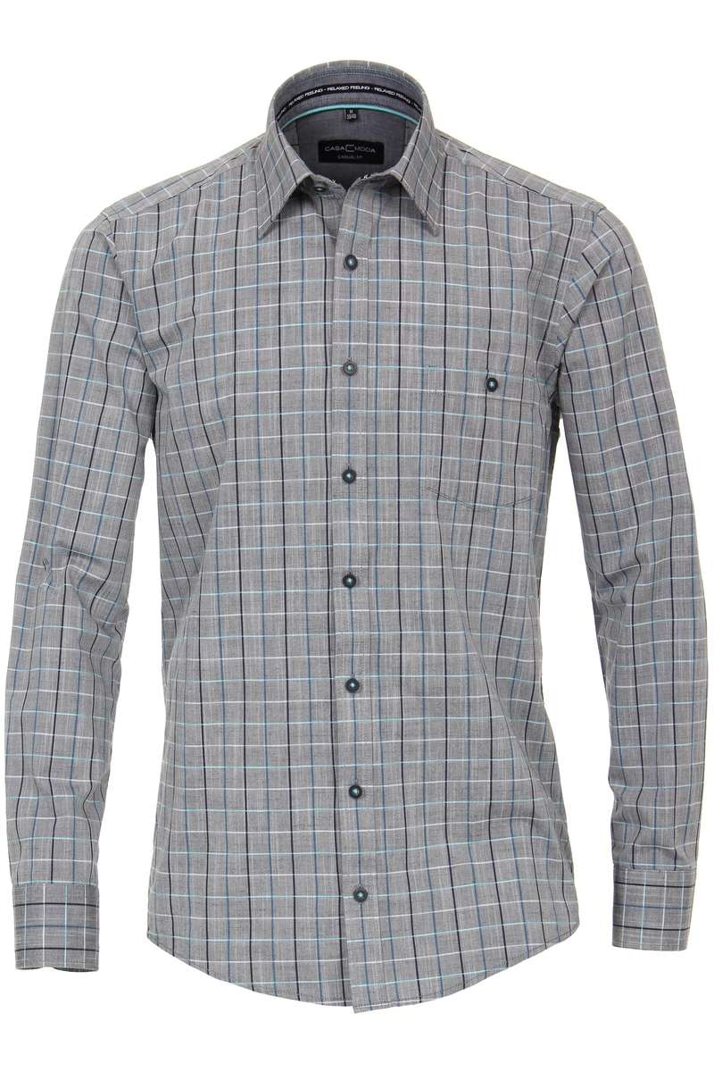 Casa Moda Casual Fit Hemd grau/blau, Kariert M Casa Moda Casual Fit Hemd grau/blau, Kariert M