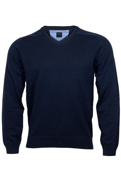 Olymp Strickpullover V-Ausschnitt Pullover - nachtblau