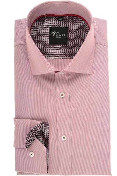 Venti Modern Fit Hemd rot/weiss, Feinstreifen