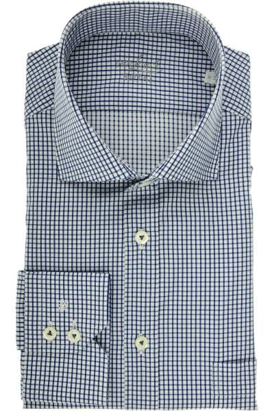 van Laack Tailor Fit Hemd marine/weiss, Gitterkaro