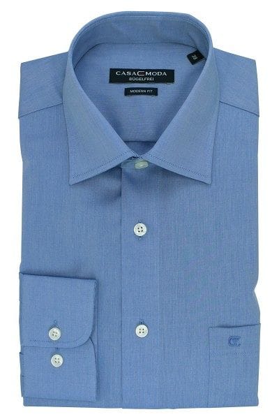 Casa Moda Hemd - Modern Fit - blaugrau, Einfarbig