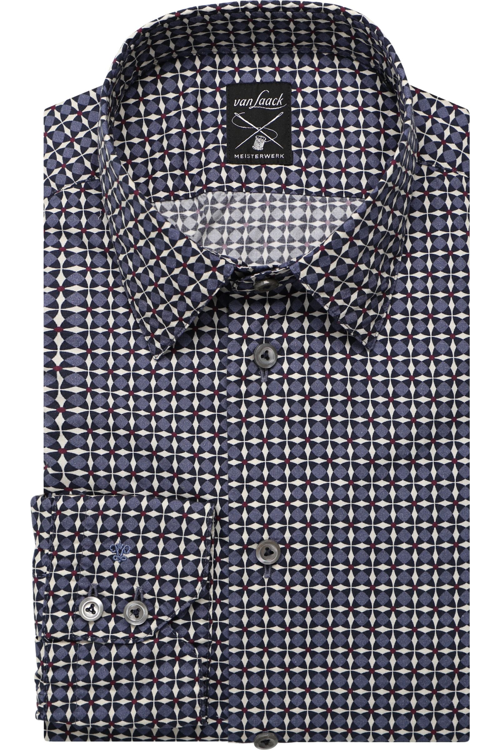 van Laack Meisterwerk Tailor Fit Hemd royalblau, Gemustert 39 - M