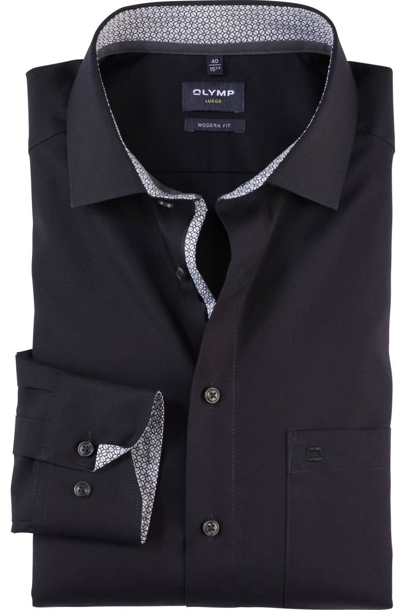 Olymp Luxor Modern Fit Tencel Shirt Bleu, One Colour