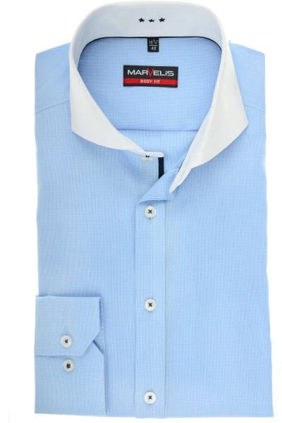 Marvelis Body Fit Hemd bleu/weiss, Hahnentritt