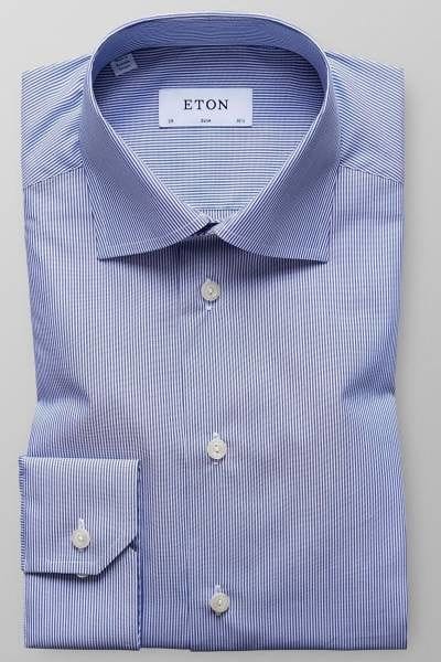 Eton Hemd - Slim Fit - blau/weiss, Zündholzstreifen
