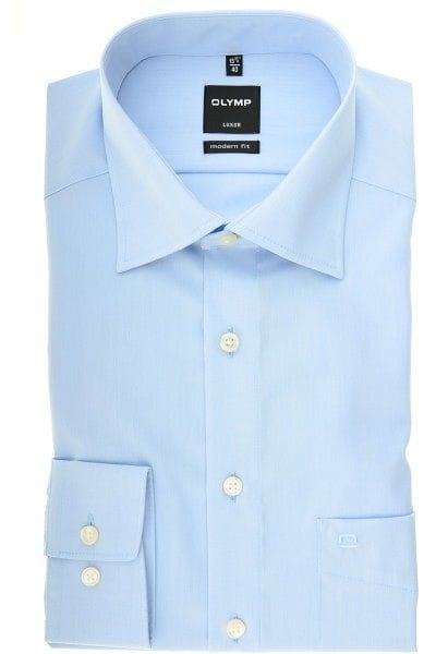 Olymp Hemd - Modern Fit - bleu, Einfarbig