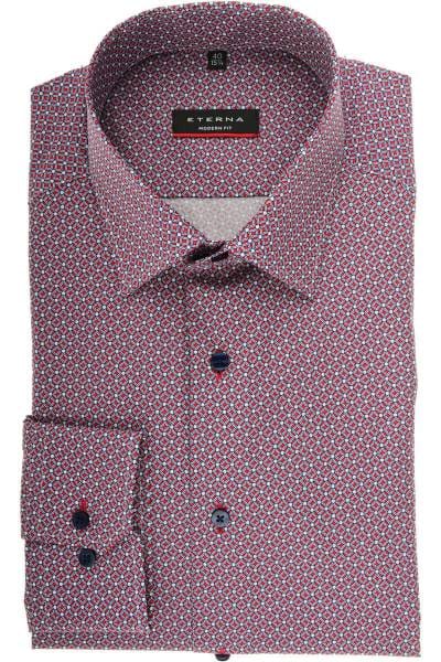 ETERNA Modern Fit Hemd rot/weiss, Gemustert