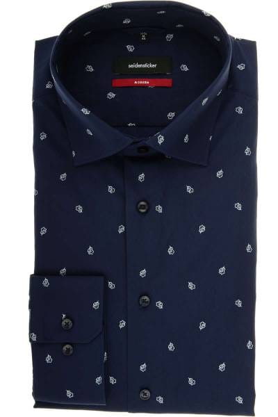 Seidensticker Modern Fit Hemd dunkelblau, Gemustert