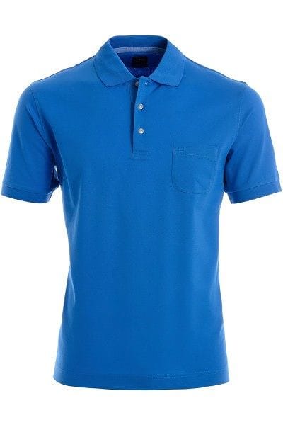 Olymp Modern Fit Poloshirt blau, Einfarbig