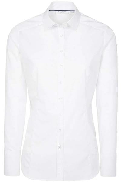 ETERNA Slim Fit Bluse weiss, Einfarbig