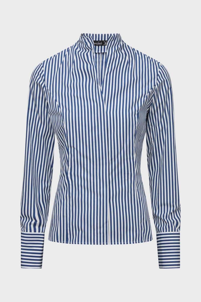 van Laack Modern Fit blouse blue, Striped