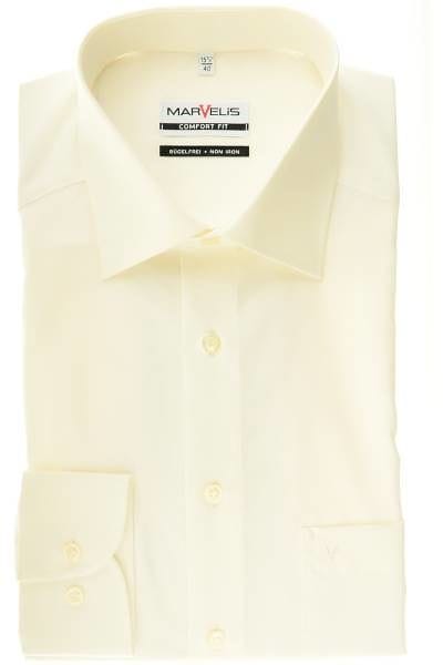 Marvelis Hemd - Comfort Fit - beige, Einfarbig