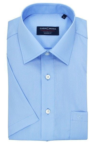 Casa Moda Hemd - Modern Fit - mittelblau, Einfarbig