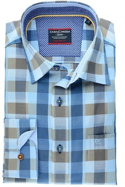 Casa Moda Hemd - Comfort Fit - blau/grau, Kariert