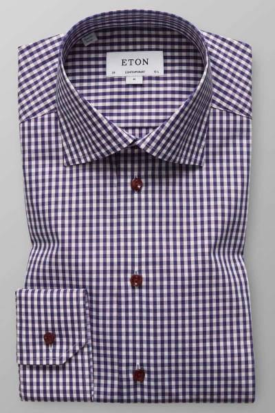 Eton Contemporary Fit Hemd blau/rot/weiss, Kariert