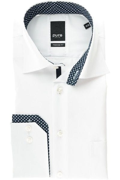 Pure Hemd - Fashion Fit - weiss, Einfarbig
