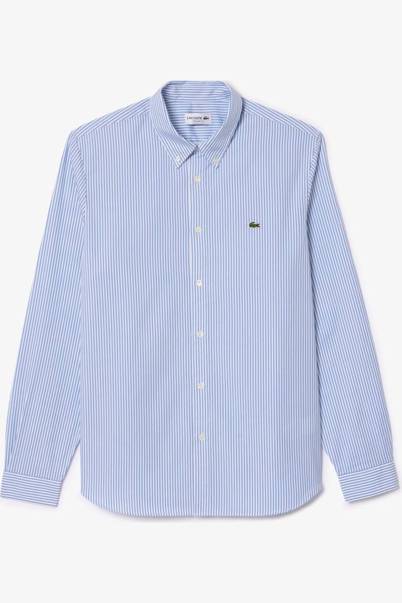 Lacoste Regular Fit shirt bright blue, Striped | Businesshemden.com