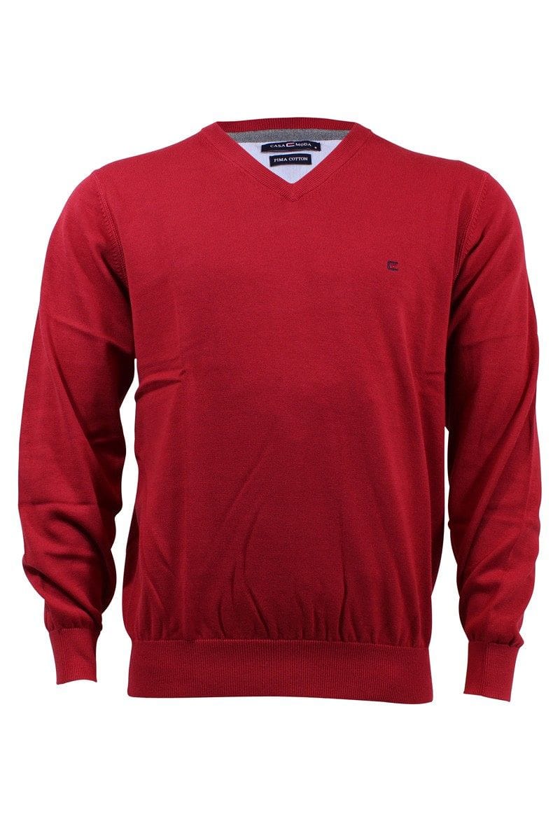 Casa Moda Strick - V-Ausschnitt Pullover - rot