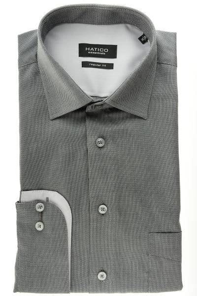 Hatico Hemd - Regular Fit - grau, Einfarbig
