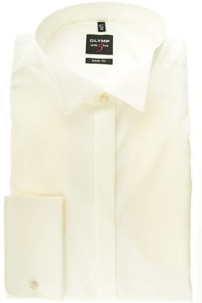 Olymp Hemd - Gala - Body Fit - beige, Einfarbig
