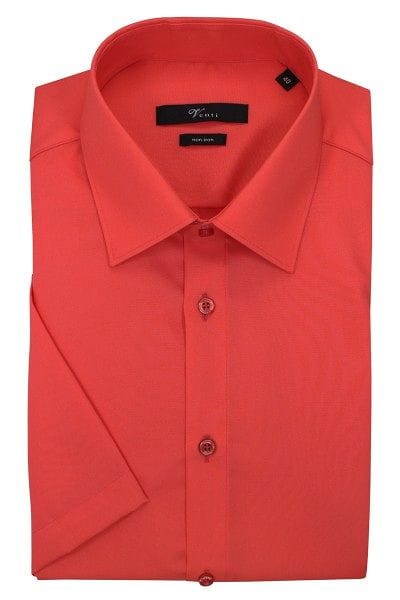 Venti Hemd - Slim Fit - rot-orange, Einfarbig