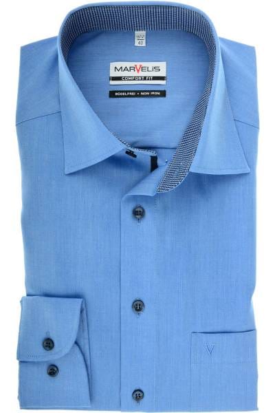 Marvelis Comfort Fit Hemd rauchblau, Einfarbig